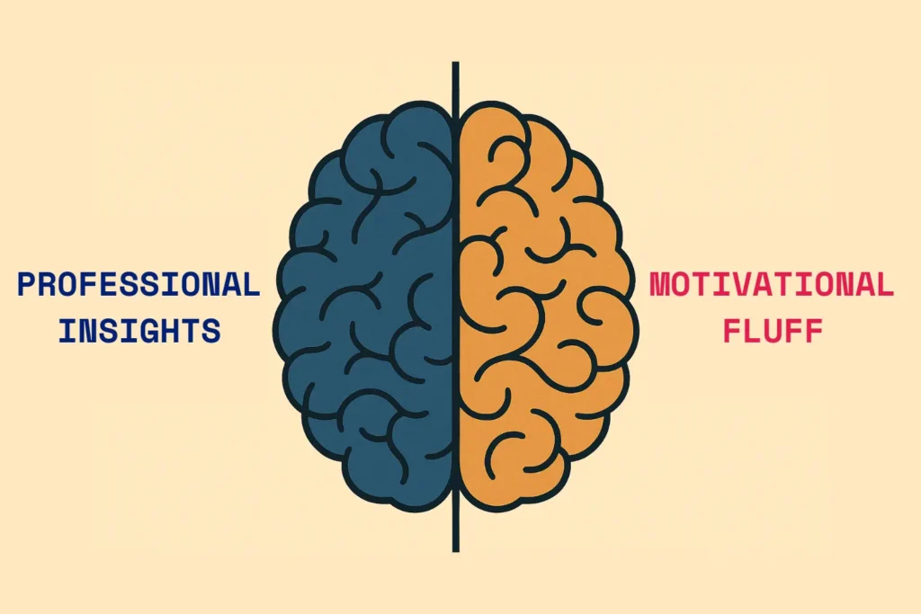 Professional Insights vs motivational fluff
